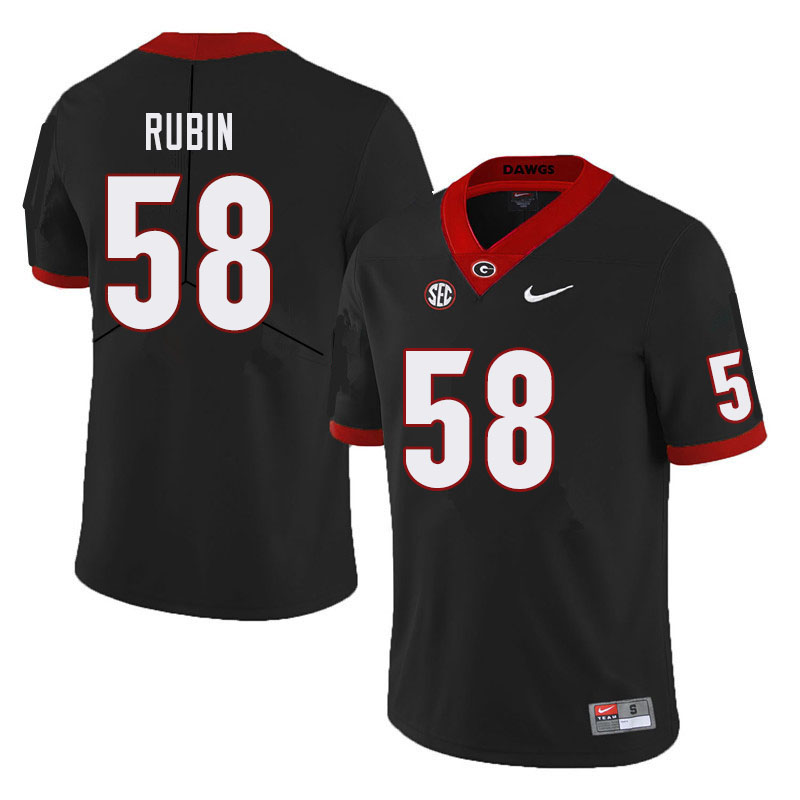 Men #58 Hayden Rubin Georgia Bulldogs College Football Jerseys Sale-Black - Click Image to Close